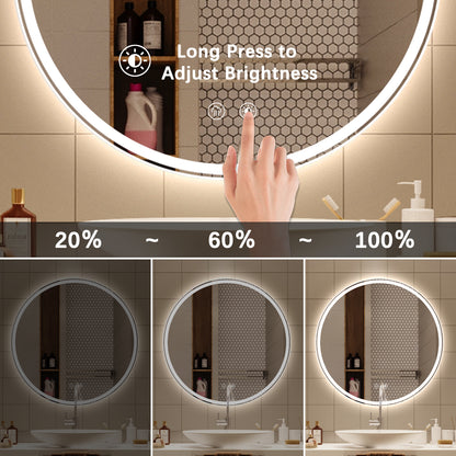 Round 32 inch LED Bathroom Mirror with Lights