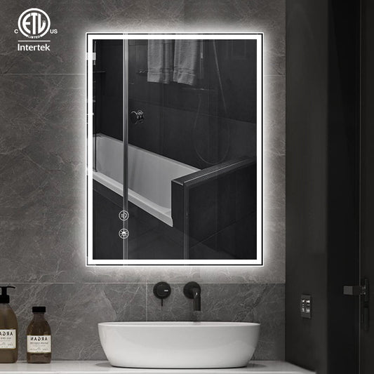 Rectangle 24x32 inch LED Bathroom Mirror with Lights