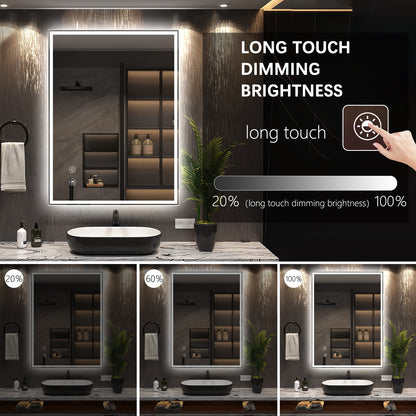 Rectangle 24x40 inch LED Bathroom Mirror with Lights