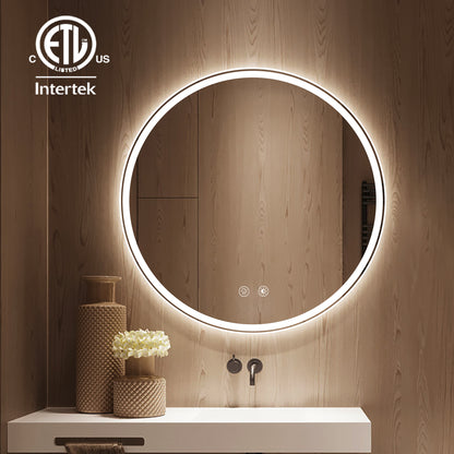 Round 24 inch LED Bathroom Mirror with Lights